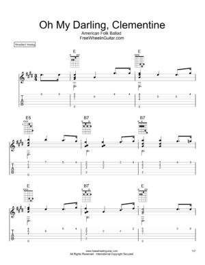 Oh My Darling, Clementine - Solo Guitar Tab
