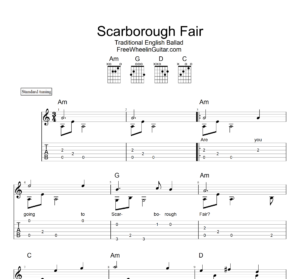 Scarborough Fair - Solo Guitar Tab