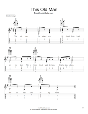 Amazing Grace - Solo Guitar Tab - FreeWheelinGuitar.com