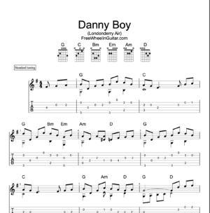 danny boy fingerstyle guitar tabs