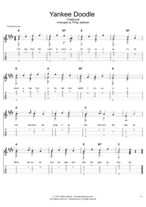 Yankee Doodle - solo guitar tab