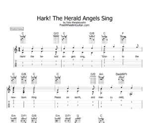 Hark! The Herald Angels Sing - Solo Guitar Tab