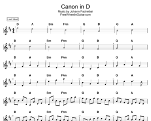 Canon in D lead sheet
