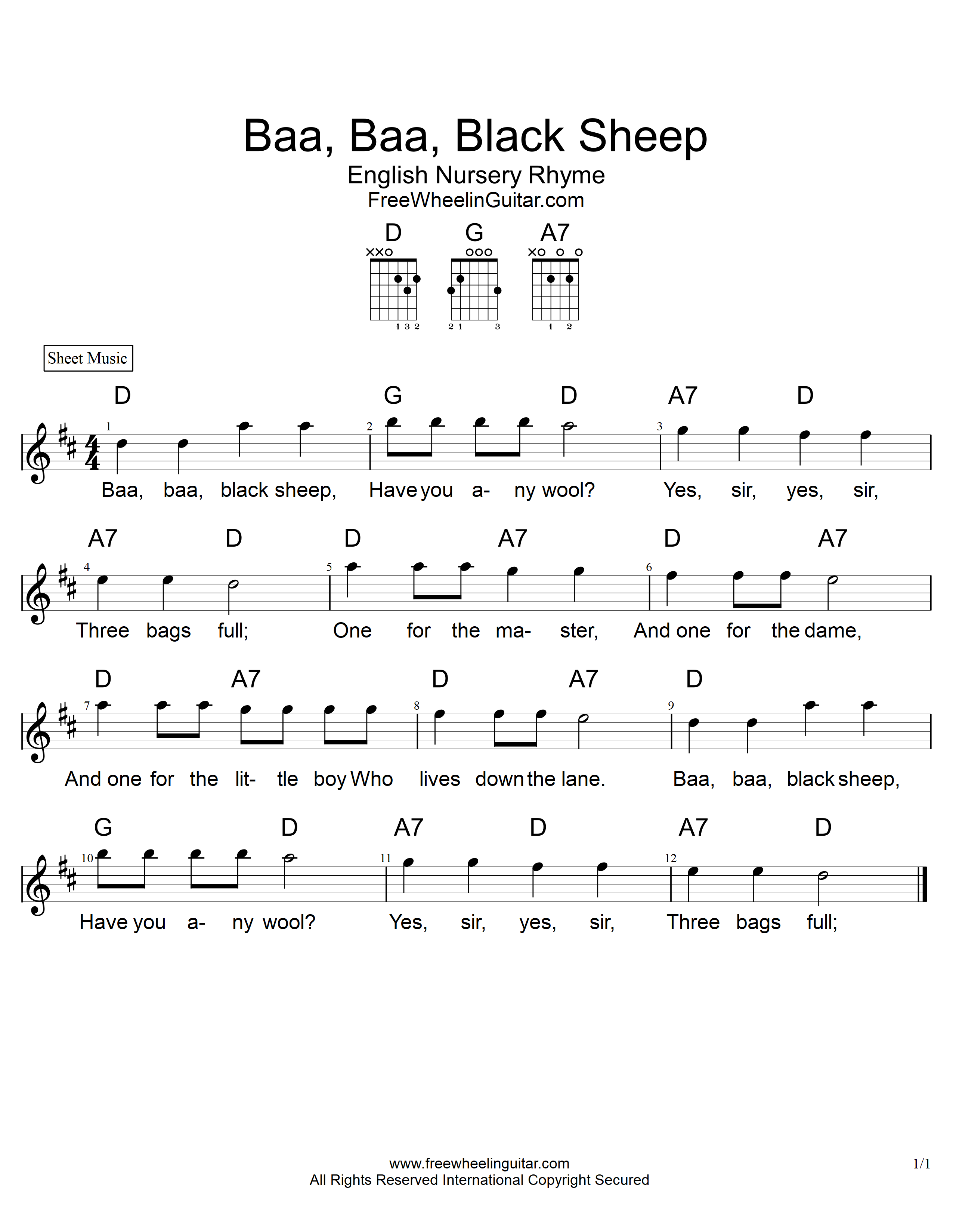Baa Baa Black Sheep Piano Chords | ubicaciondepersonas.cdmx.gob.mx