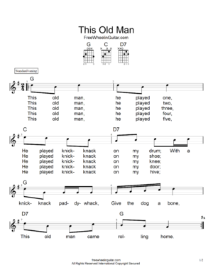 Brahms' Lullaby - Sheet Music - FreewheelinGuitar.com