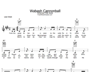 Wabash Cannonball - Sheet Music Chords