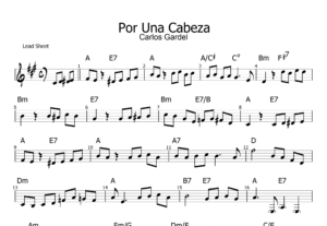 por una cabeza sheet music chords
