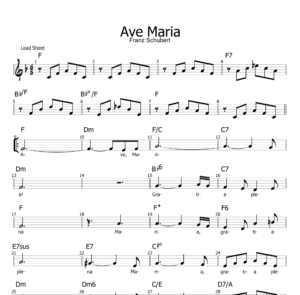 Ave Maria Sheet Music Lead Sheet Chords in F Major