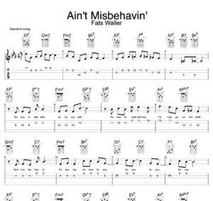 Ain't Misbehavin - Guitar Tab. Chords and melody.