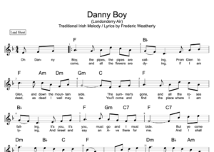 Danny Boy (lead sheet in F)